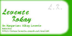 levente kokay business card