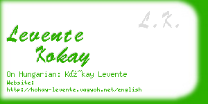 levente kokay business card